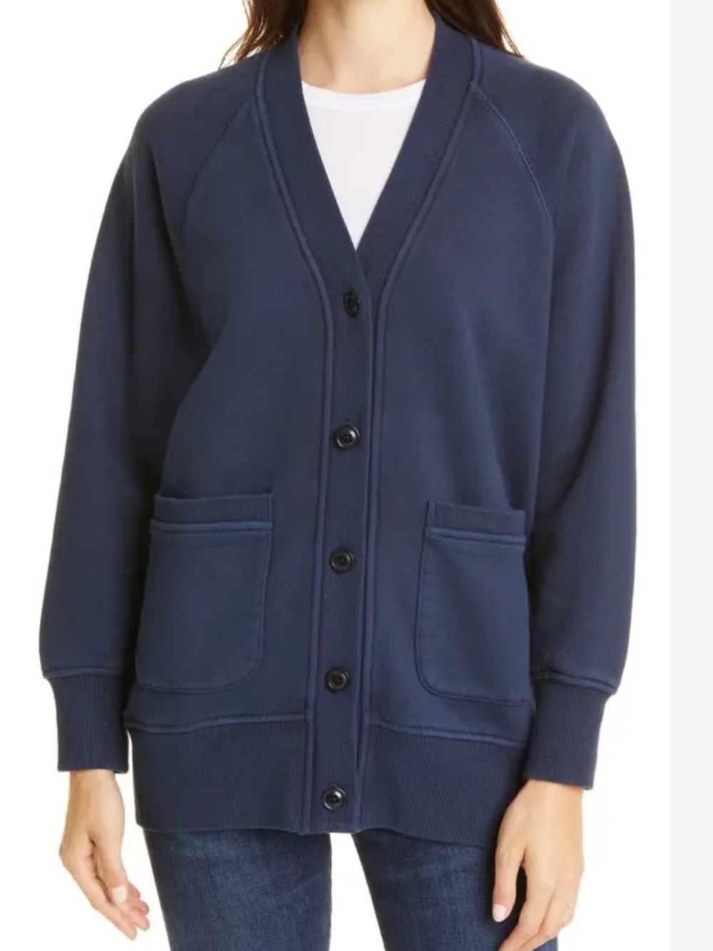 Alex Mill David’s fleece cardigan in Faded Navy sz M